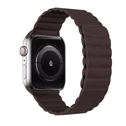 Magnetic Leather Loop Strap for Apple Watch Ultra Band 49mm 44mm 40mm 38mm 42mm 45mm 41mm Series 3/4/5/SE/7/8