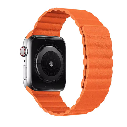 Magnetic Leather Loop Strap for Apple Watch Ultra Band 49mm 44mm 40mm 38mm 42mm 45mm 41mm Series 3/4/5/SE/7/8