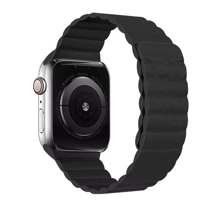 Magnetic Leather Loop Strap for Apple Watch Ultra Band 49mm 44mm 40mm 38mm 42mm 45mm 41mm Series 3/4/5/SE/7/8