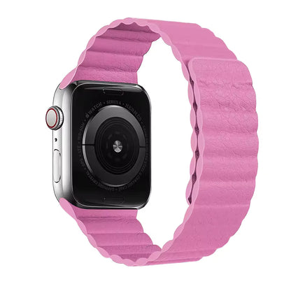 Magnetic Leather Loop Strap for Apple Watch Ultra Band 49mm 44mm 40mm 38mm 42mm 45mm 41mm Series 3/4/5/SE/7/8