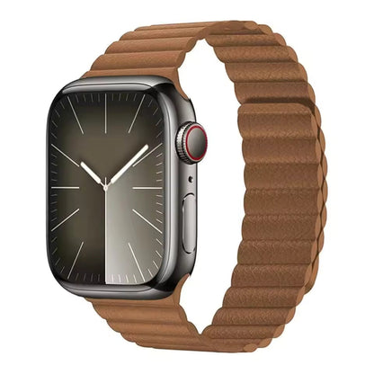 Magnetic Leather Strap for Apple Watch Ultra Band 45mm 41mm 49mm 44mm 40mm 42mm Series 9/8/7/3/4/5/6/SE2