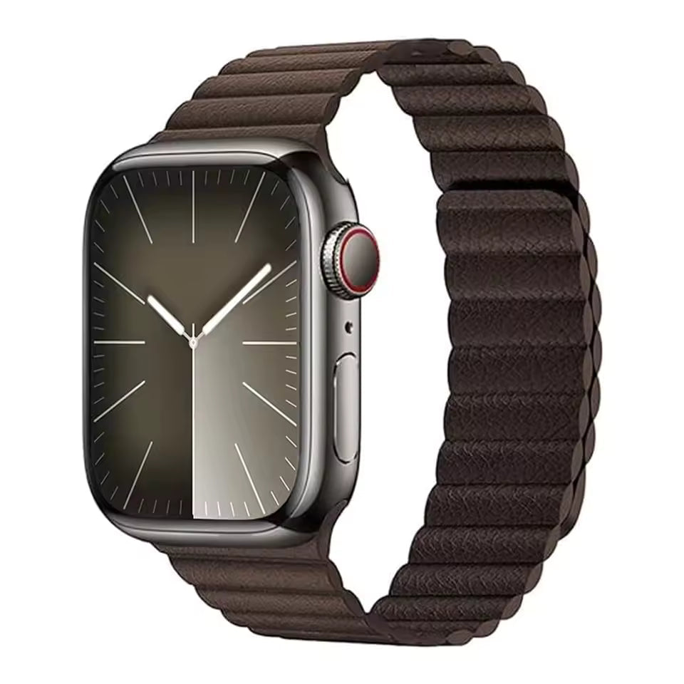 Magnetic Leather Strap for Apple Watch Ultra Band 45mm 41mm 49mm 44mm 40mm 42mm Series 9/8/7/3/4/5/6/SE2