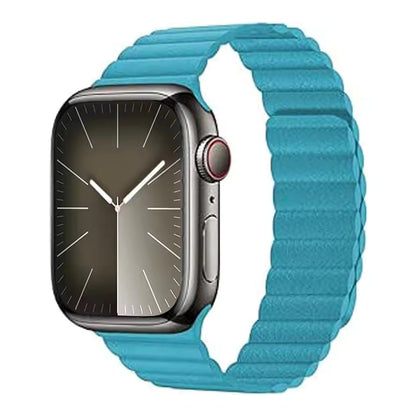 Magnetic Leather Strap for Apple Watch Ultra Band 45mm 41mm 49mm 44mm 40mm 42mm Series 9/8/7/3/4/5/6/SE2