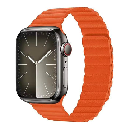 Magnetic Leather Strap for Apple Watch Ultra Band 45mm 41mm 49mm 44mm 40mm 42mm Series 9/8/7/3/4/5/6/SE2