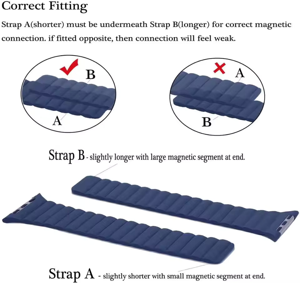 Magnetic Leather Strap for Apple Watch Ultra Band 45mm 41mm 49mm 44mm 40mm 42mm Series 9/8/7/3/4/5/6/SE2