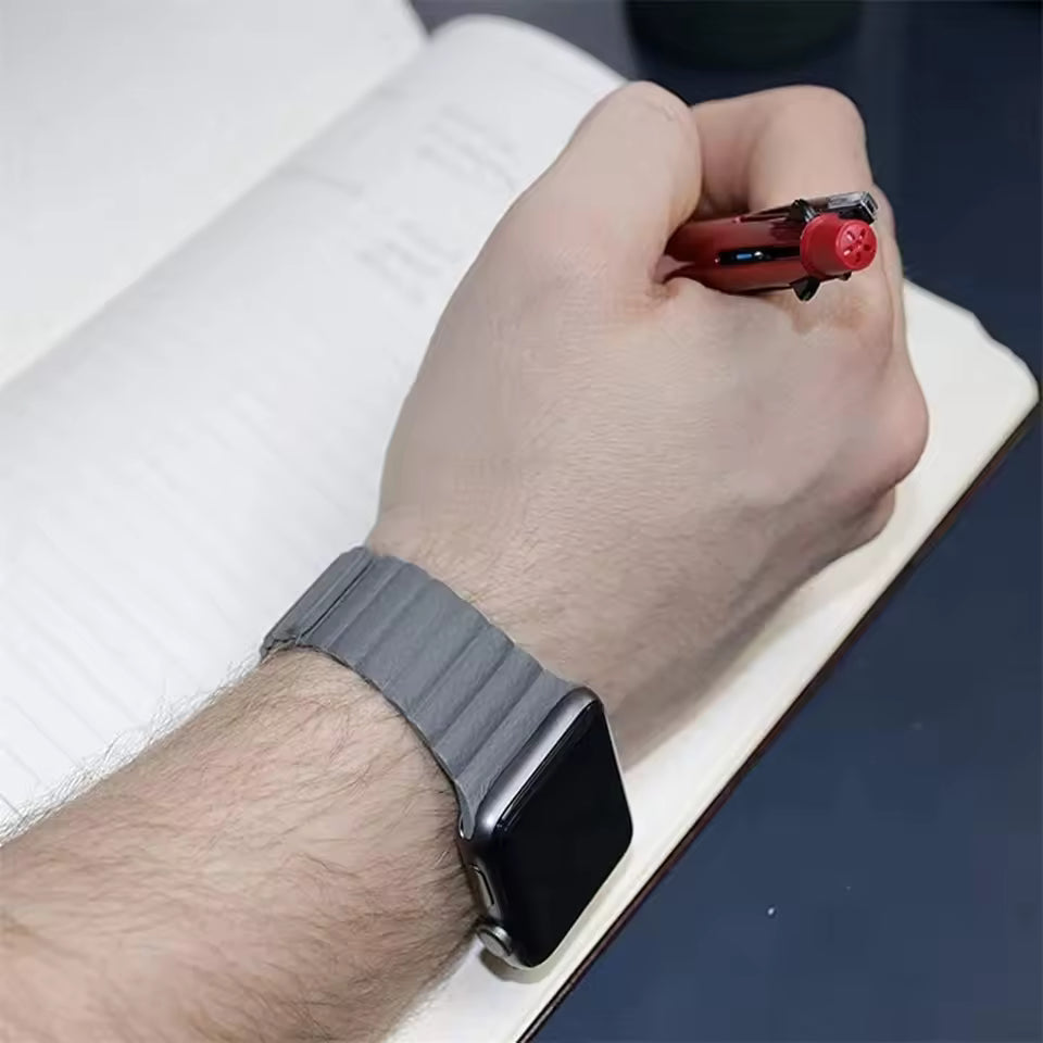 Magnetic Leather Strap for Apple Watch Ultra Band 45mm 41mm 49mm 44mm 40mm 42mm Series 9/8/7/3/4/5/6/SE2