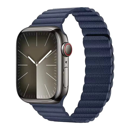 Magnetic Leather Strap for Apple Watch Ultra Band 45mm 41mm 49mm 44mm 40mm 42mm Series 9/8/7/3/4/5/6/SE2