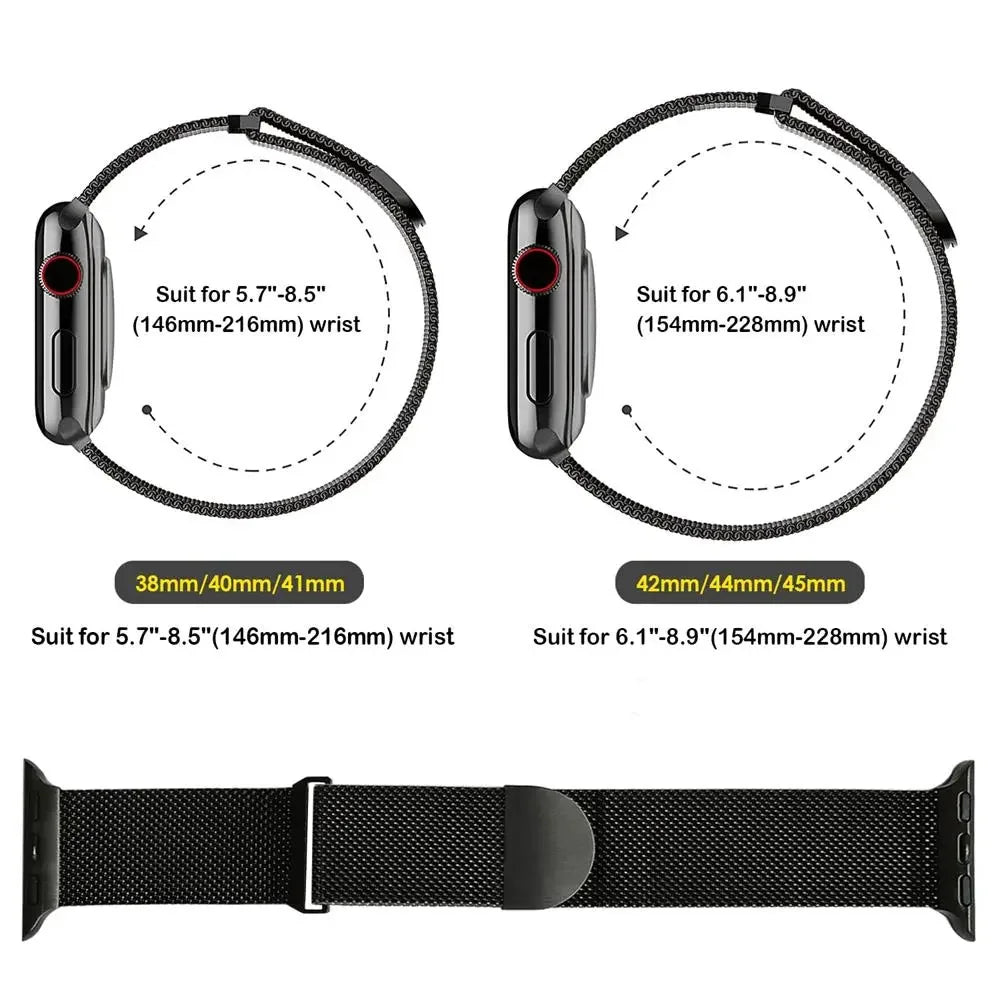 Magnetic Metal Milanese Bracelet for Apple Watch Ultra3/2 Band 49mm 46mm 45mm 41mm 44mm 40mm Series 11/10/9/8/7/6/5/4/SE2