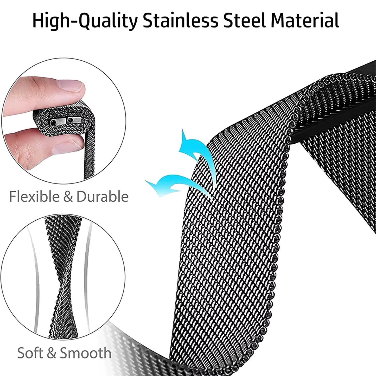 Magnetic Metal Milanese Bracelet for Apple Watch Ultra3/2 Band 49mm 46mm 45mm 41mm 44mm 40mm Series 11/10/9/8/7/6/5/4/SE2