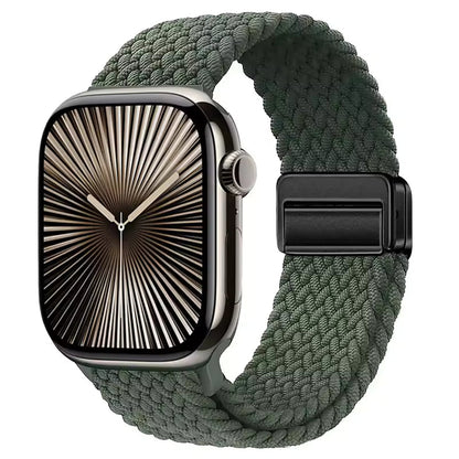 Magnetic Nylon Braided Bracelet for Apple Watch Ultra 2/3 Band 49mm 46mm 45mm 41mm 44mm 40mm Series 11/10/9/8/7/6/5/4/SE