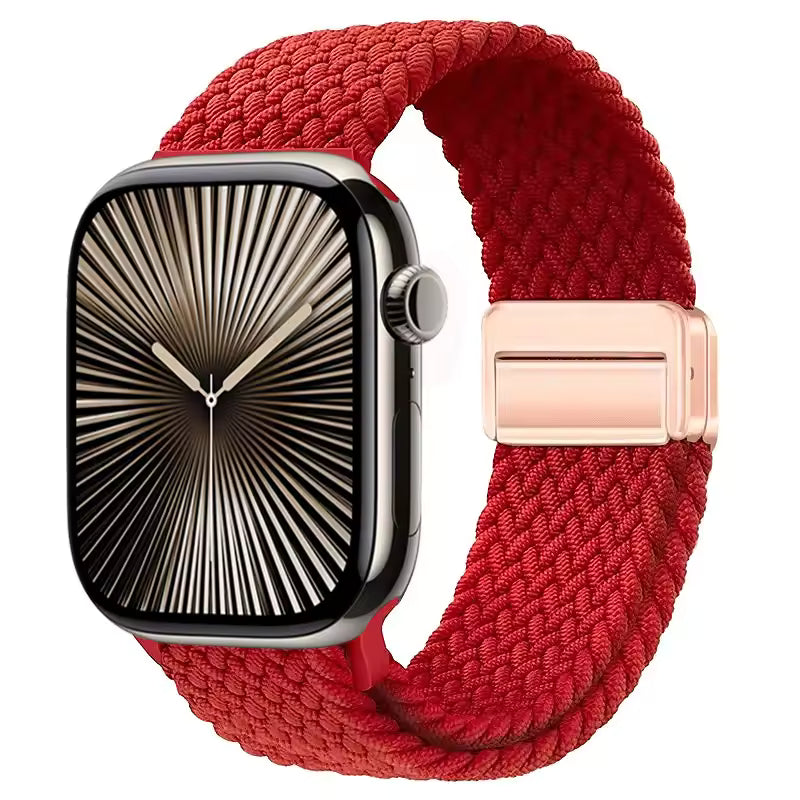 Magnetic Nylon Braided Bracelet for Apple Watch Ultra 2/3 Band 49mm 46mm 45mm 41mm 44mm 40mm Series 11/10/9/8/7/6/5/4/SE