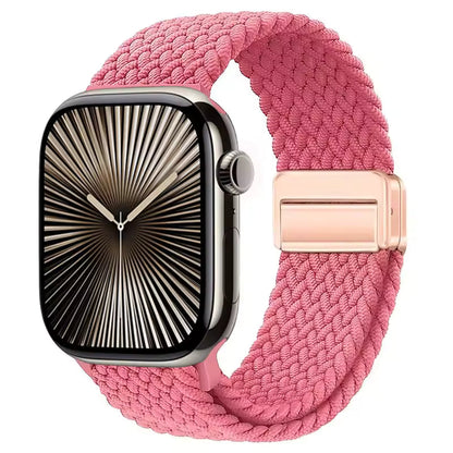 Magnetic Nylon Braided Bracelet for Apple Watch Ultra 2/3 Band 49mm 46mm 45mm 41mm 44mm 40mm Series 11/10/9/8/7/6/5/4/SE