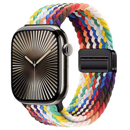 Magnetic Nylon Braided Bracelet for Apple Watch Ultra 2/3 Band 49mm 46mm 45mm 41mm 44mm 40mm Series 11/10/9/8/7/6/5/4/SE