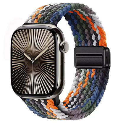 Magnetic Nylon Braided Bracelet for Apple Watch Ultra 2/3 Band 49mm 46mm 45mm 41mm 44mm 40mm Series 11/10/9/8/7/6/5/4/SE
