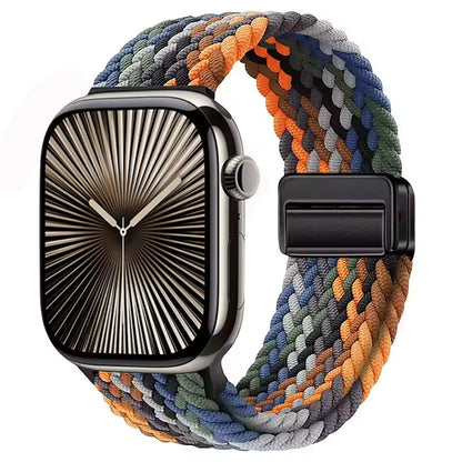 Magnetic Nylon Braided Bracelet for Apple Watch Ultra 2/3 Band 49mm 46mm 45mm 41mm 44mm 40mm Series 11/10/9/8/7/6/5/4/SE