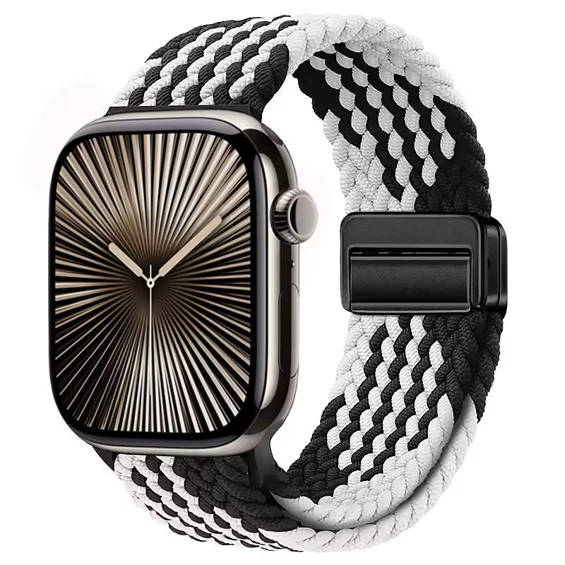 Magnetic Nylon Braided Bracelet for Apple Watch Ultra 2/3 Band 49mm 46mm 45mm 41mm 44mm 40mm Series 11/10/9/8/7/6/5/4/SE