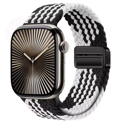 Magnetic Nylon Braided Bracelet for Apple Watch Ultra 2/3 Band 49mm 46mm 45mm 41mm 44mm 40mm Series 11/10/9/8/7/6/5/4/SE
