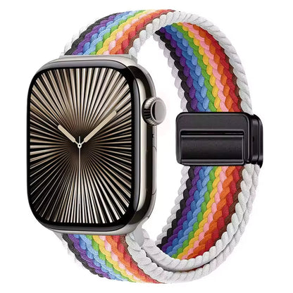 Magnetic Nylon Braided Bracelet for Apple Watch Ultra 2/3 Band 49mm 46mm 45mm 41mm 44mm 40mm Series 11/10/9/8/7/6/5/4/SE