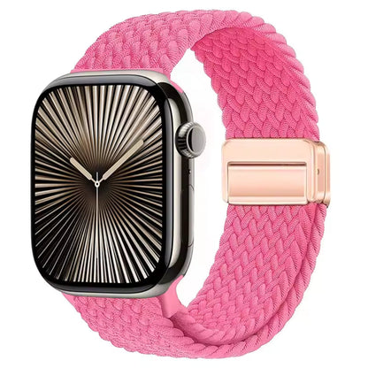 Magnetic Nylon Braided Bracelet for Apple Watch Ultra 2/3 Band 49mm 46mm 45mm 41mm 44mm 40mm Series 11/10/9/8/7/6/5/4/SE