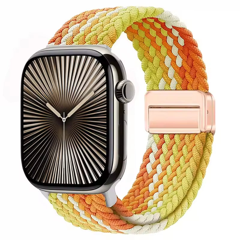 Magnetic Nylon Braided Bracelet for Apple Watch Ultra 2/3 Band 49mm 46mm 45mm 41mm 44mm 40mm Series 11/10/9/8/7/6/5/4/SE