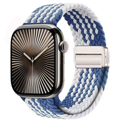 Magnetic Nylon Braided Bracelet for Apple Watch Ultra 2/3 Band 49mm 46mm 45mm 41mm 44mm 40mm Series 11/10/9/8/7/6/5/4/SE