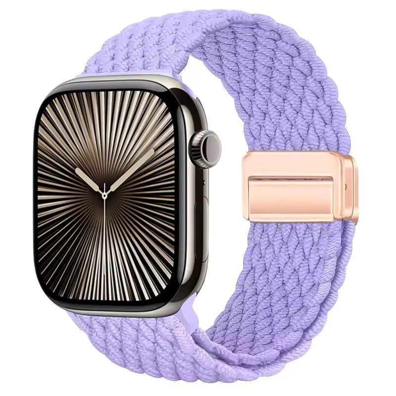 Magnetic Nylon Braided Bracelet for Apple Watch Ultra 2/3 Band 49mm 46mm 45mm 41mm 44mm 40mm Series 11/10/9/8/7/6/5/4/SE