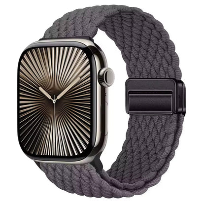 Magnetic Nylon Braided Bracelet for Apple Watch Ultra 2/3 Band 49mm 46mm 45mm 41mm 44mm 40mm Series 11/10/9/8/7/6/5/4/SE