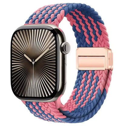 Magnetic Nylon Braided Bracelet for Apple Watch Ultra 2/3 Band 49mm 46mm 45mm 41mm 44mm 40mm Series 11/10/9/8/7/6/5/4/SE