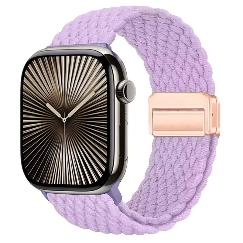 Magnetic Nylon Braided Bracelet for Apple Watch Ultra 2/3 Band 49mm 46mm 45mm 41mm 44mm 40mm Series 11/10/9/8/7/6/5/4/SE