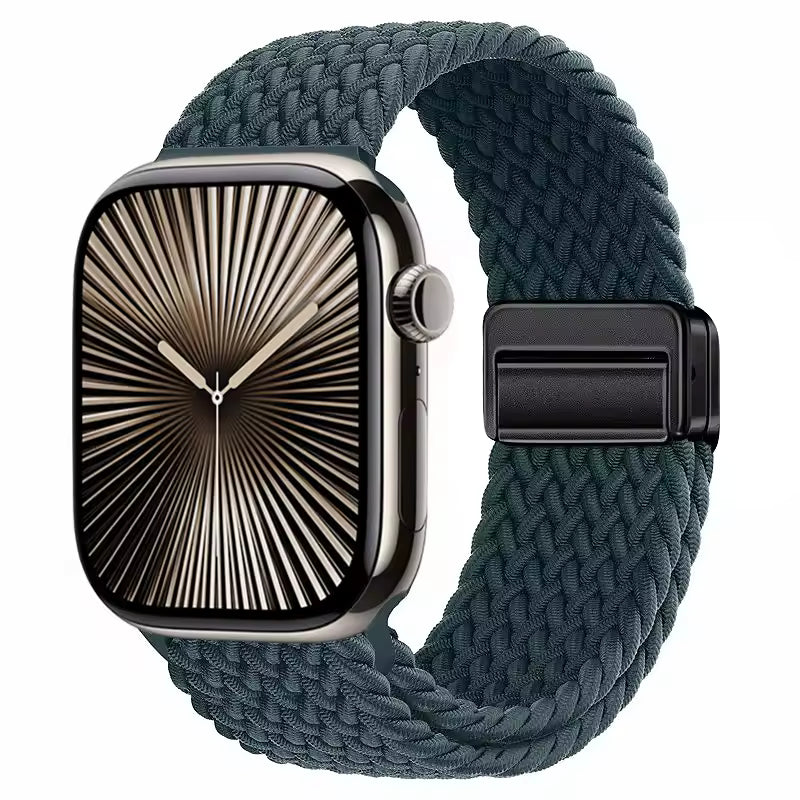 Magnetic Nylon Braided Bracelet for Apple Watch Ultra 2/3 Band 49mm 46mm 45mm 41mm 44mm 40mm Series 11/10/9/8/7/6/5/4/SE