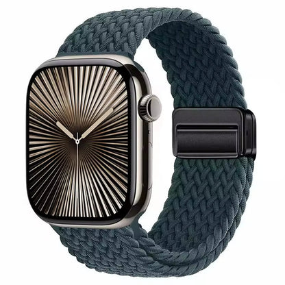 Magnetic Nylon Braided Bracelet for Apple Watch Ultra 2/3 Band 49mm 46mm 45mm 41mm 44mm 40mm Series 11/10/9/8/7/6/5/4/SE