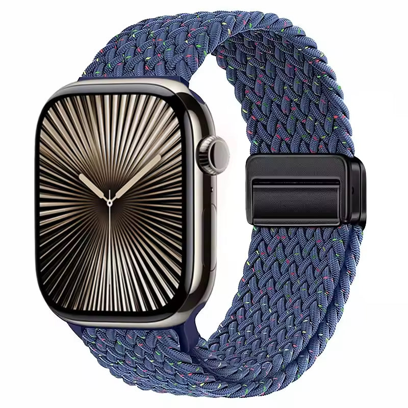 Magnetic Nylon Braided Bracelet for Apple Watch Ultra 2/3 Band 49mm 46mm 45mm 41mm 44mm 40mm Series 11/10/9/8/7/6/5/4/SE