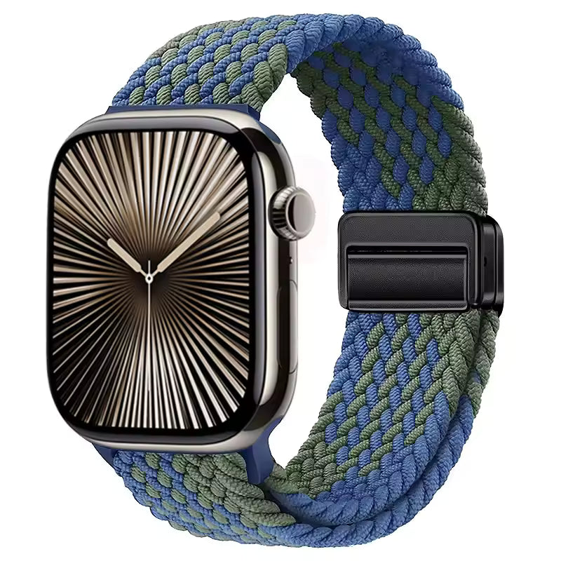 Magnetic Nylon Braided Bracelet for Apple Watch Ultra 2/3 Band 49mm 46mm 45mm 41mm 44mm 40mm Series 11/10/9/8/7/6/5/4/SE
