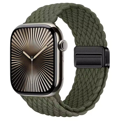 Magnetic Nylon Braided Bracelet for Apple Watch Ultra 2/3 Band 49mm 46mm 45mm 41mm 44mm 40mm Series 11/10/9/8/7/6/5/4/SE