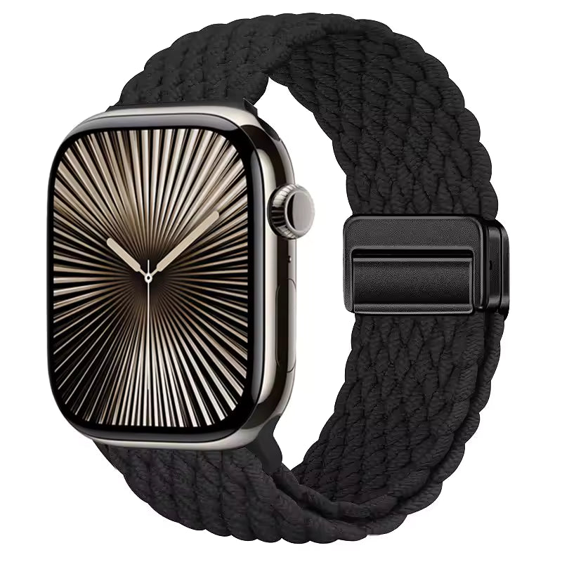 Magnetic Nylon Braided Bracelet for Apple Watch Ultra 2/3 Band 49mm 46mm 45mm 41mm 44mm 40mm Series 11/10/9/8/7/6/5/4/SE