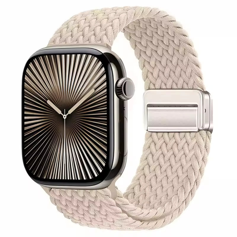 Magnetic Nylon Braided Bracelet for Apple Watch Ultra 2/3 Band 49mm 46mm 45mm 41mm 44mm 40mm Series 11/10/9/8/7/6/5/4/SE