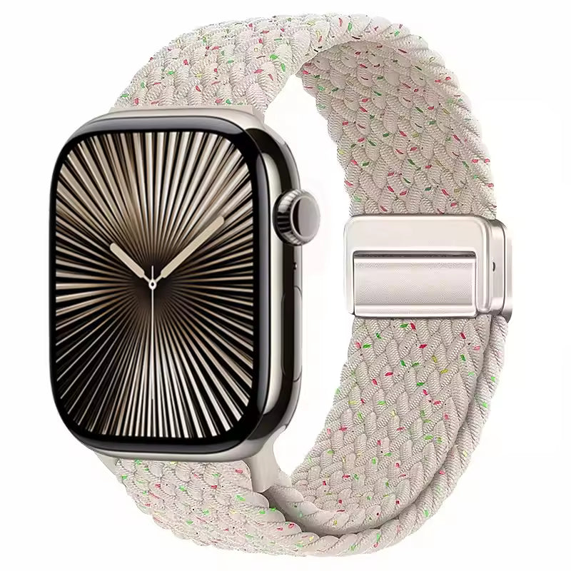 Magnetic Nylon Braided Bracelet for Apple Watch Ultra 2/3 Band 49mm 46mm 45mm 41mm 44mm 40mm Series 11/10/9/8/7/6/5/4/SE