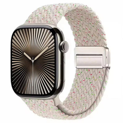 Magnetic Nylon Braided Bracelet for Apple Watch Ultra 2/3 Band 49mm 46mm 45mm 41mm 44mm 40mm Series 11/10/9/8/7/6/5/4/SE
