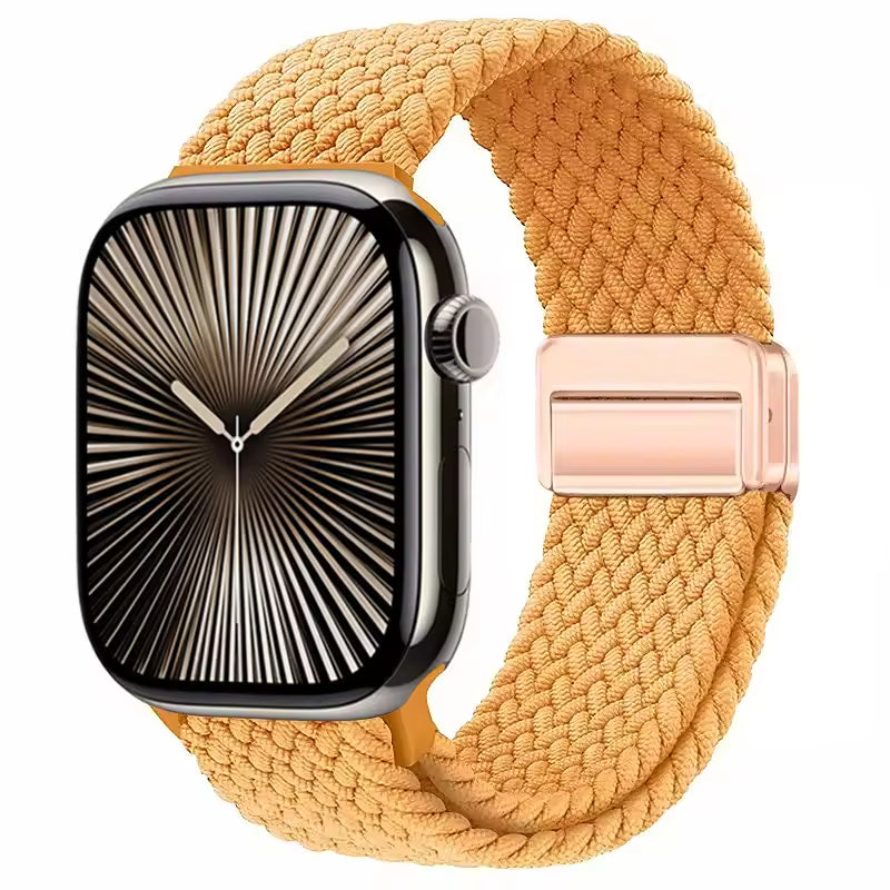 Magnetic Nylon Braided Bracelet for Apple Watch Ultra 2/3 Band 49mm 46mm 45mm 41mm 44mm 40mm Series 11/10/9/8/7/6/5/4/SE