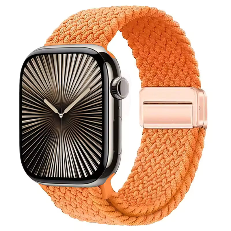 Magnetic Nylon Braided Bracelet for Apple Watch Ultra 2/3 Band 49mm 46mm 45mm 41mm 44mm 40mm Series 11/10/9/8/7/6/5/4/SE