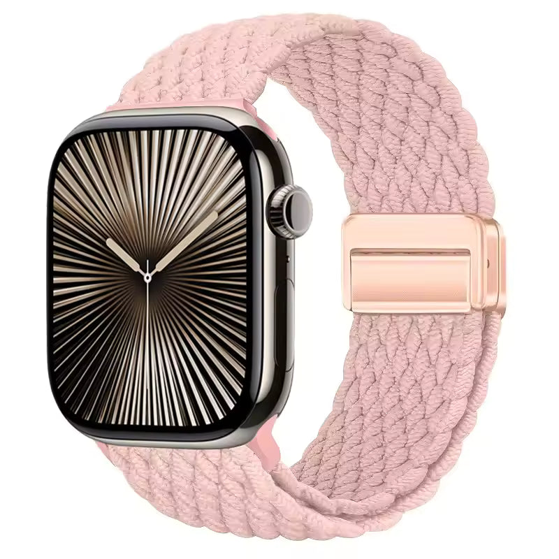 Magnetic Nylon Braided Bracelet for Apple Watch Ultra 2/3 Band 49mm 46mm 45mm 41mm 44mm 40mm Series 11/10/9/8/7/6/5/4/SE