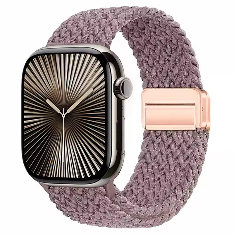 Magnetic Nylon Braided Bracelet for Apple Watch Ultra 2/3 Band 49mm 46mm 45mm 41mm 44mm 40mm Series 11/10/9/8/7/6/5/4/SE