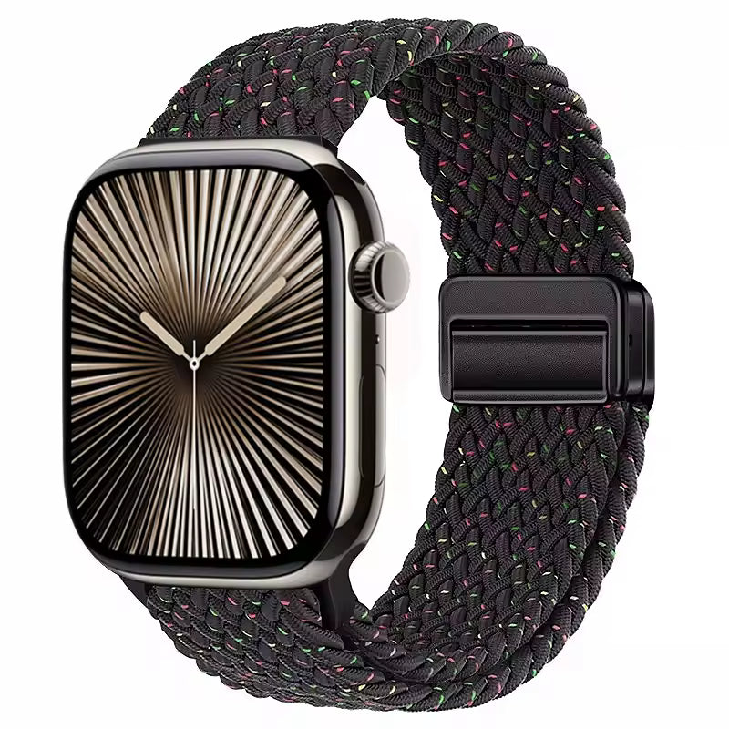 Magnetic Nylon Braided Bracelet for Apple Watch Ultra 2/3 Band 49mm 46mm 45mm 41mm 44mm 40mm Series 11/10/9/8/7/6/5/4/SE