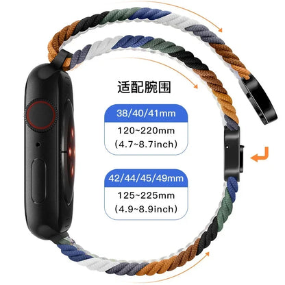 Magnetic Nylon Braided Bracelet for Apple Watch Ultra 2/3 Band 49mm 46mm 45mm 41mm 44mm 40mm Series 11/10/9/8/7/6/5/4/SE