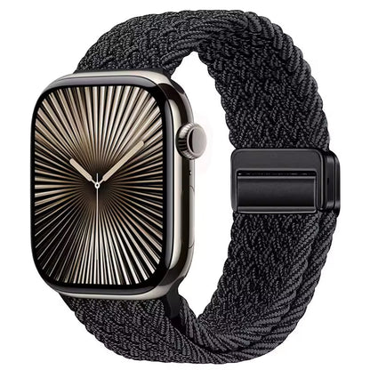 Magnetic Nylon Braided Bracelet for Apple Watch Ultra 2/3 Band 49mm 46mm 45mm 41mm 44mm 40mm Series 11/10/9/8/7/6/5/4/SE