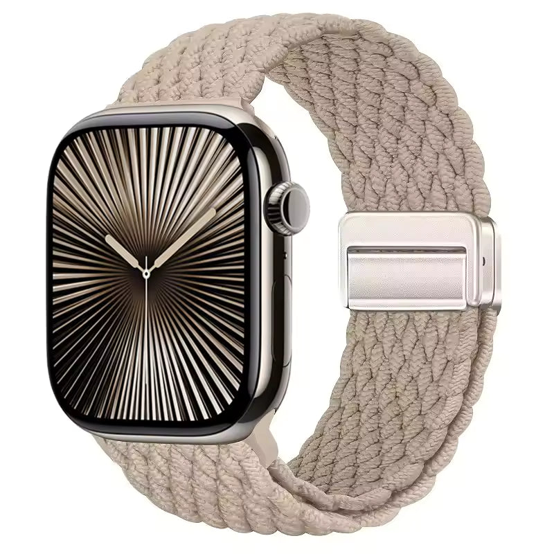 Magnetic Nylon Braided Bracelet for Apple Watch Ultra 2/3 Band 49mm 46mm 45mm 41mm 44mm 40mm Series 11/10/9/8/7/6/5/4/SE
