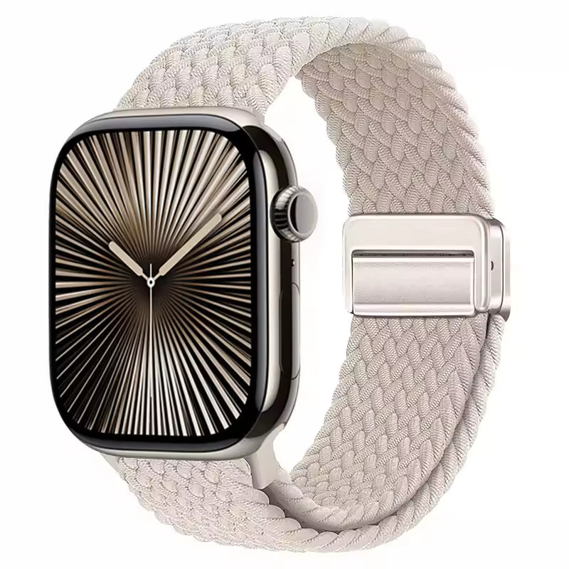 Magnetic Nylon Braided Bracelet for Apple Watch Ultra 2/3 Band 49mm 46mm 45mm 41mm 44mm 40mm Series 11/10/9/8/7/6/5/4/SE