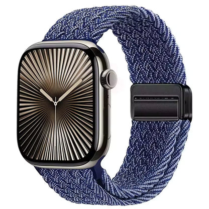 Magnetic Nylon Braided Bracelet for Apple Watch Ultra 2/3 Band 49mm 46mm 45mm 41mm 44mm 40mm Series 11/10/9/8/7/6/5/4/SE