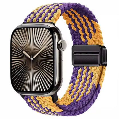 Magnetic Nylon Braided Bracelet for Apple Watch Ultra 2/3 Band 49mm 46mm 45mm 41mm 44mm 40mm Series 11/10/9/8/7/6/5/4/SE