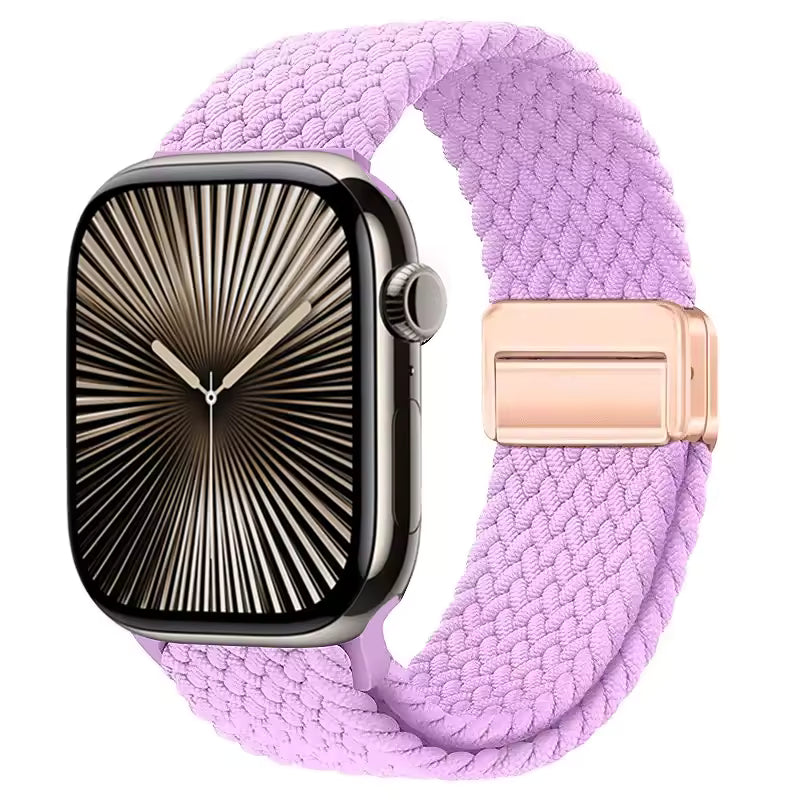 Magnetic Nylon Braided Bracelet for Apple Watch Ultra 2/3 Band 49mm 46mm 45mm 41mm 44mm 40mm Series 11/10/9/8/7/6/5/4/SE